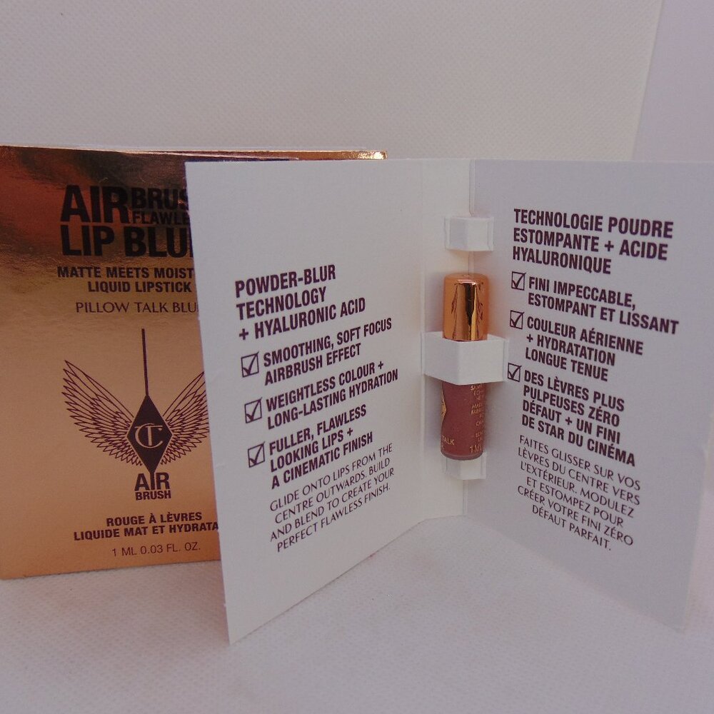 3 X CHARLOTTE TILBURY AirBrush Flawless Lipstick Pillow Talk 0.03oz/1ml NIB